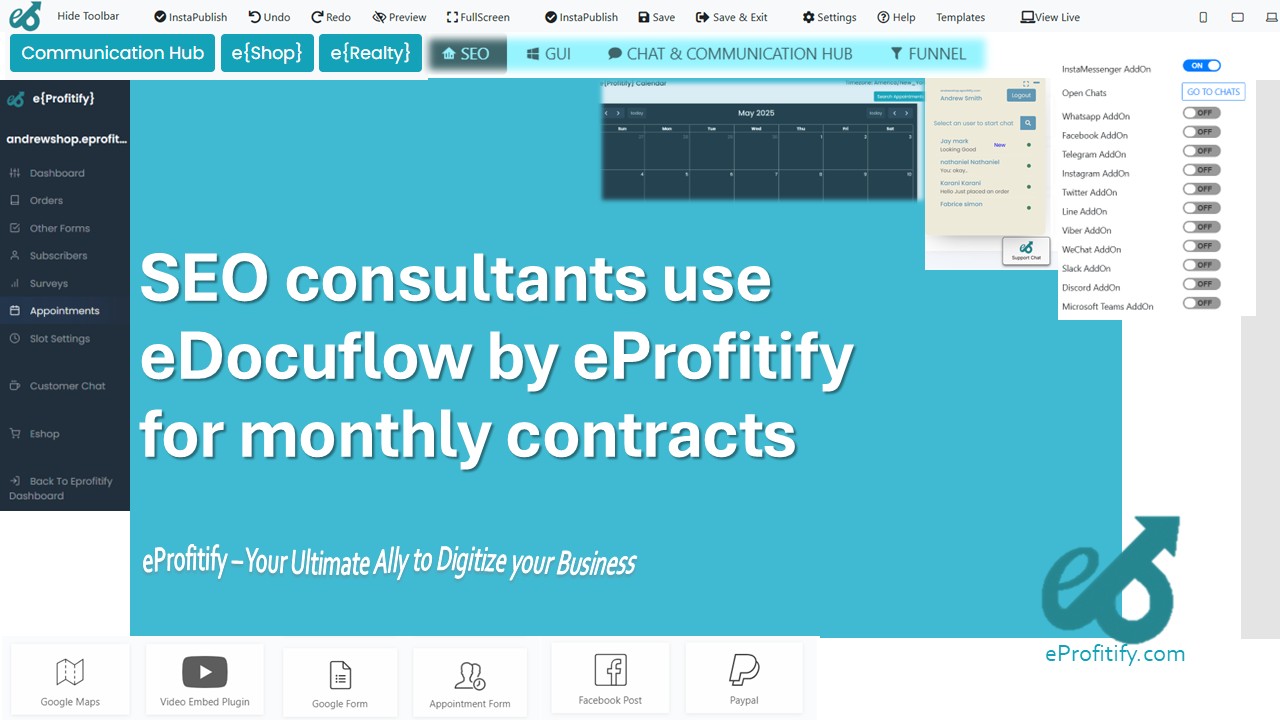 SEO consultants use eDocuflow by eProfitify for monthly contracts